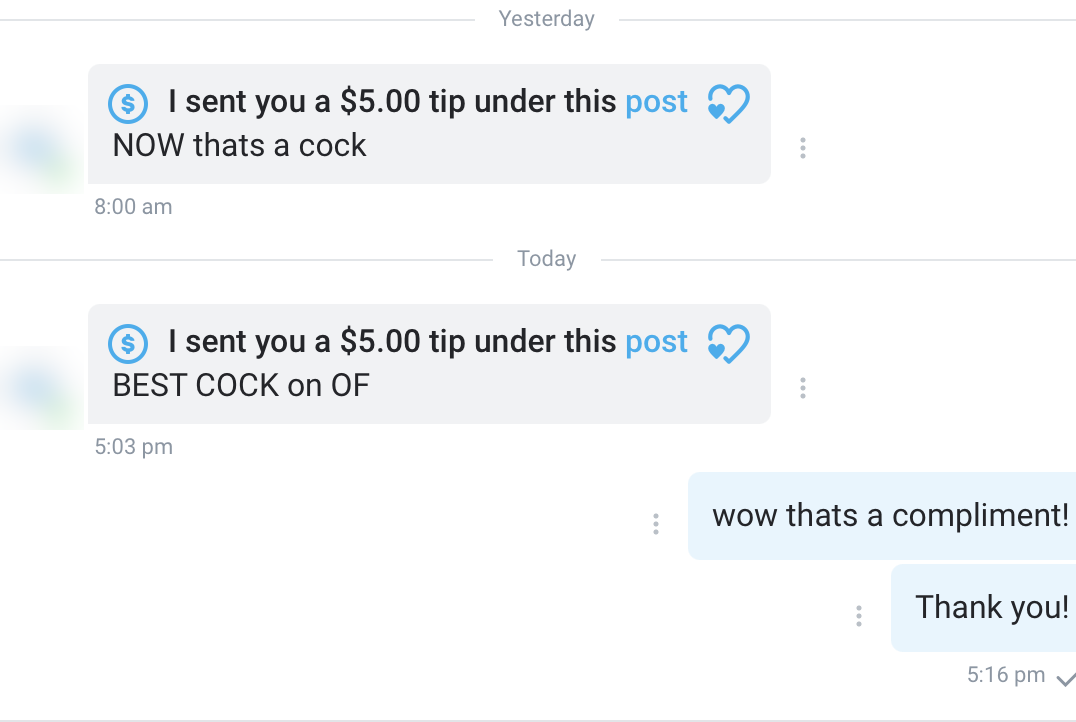 Fan tip message: Best cock on OF